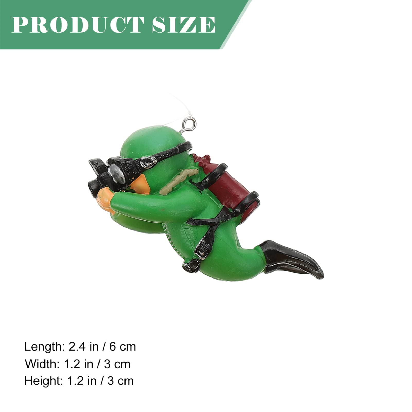 5 Pièces Plongeur D'aquarium Accessoires D'aquarium Décoration Flottante D'aquarium Décoration Flottante pour Aquarium Figurines Mini Nageurs Gros Homme Vert Fantoche PVC Char