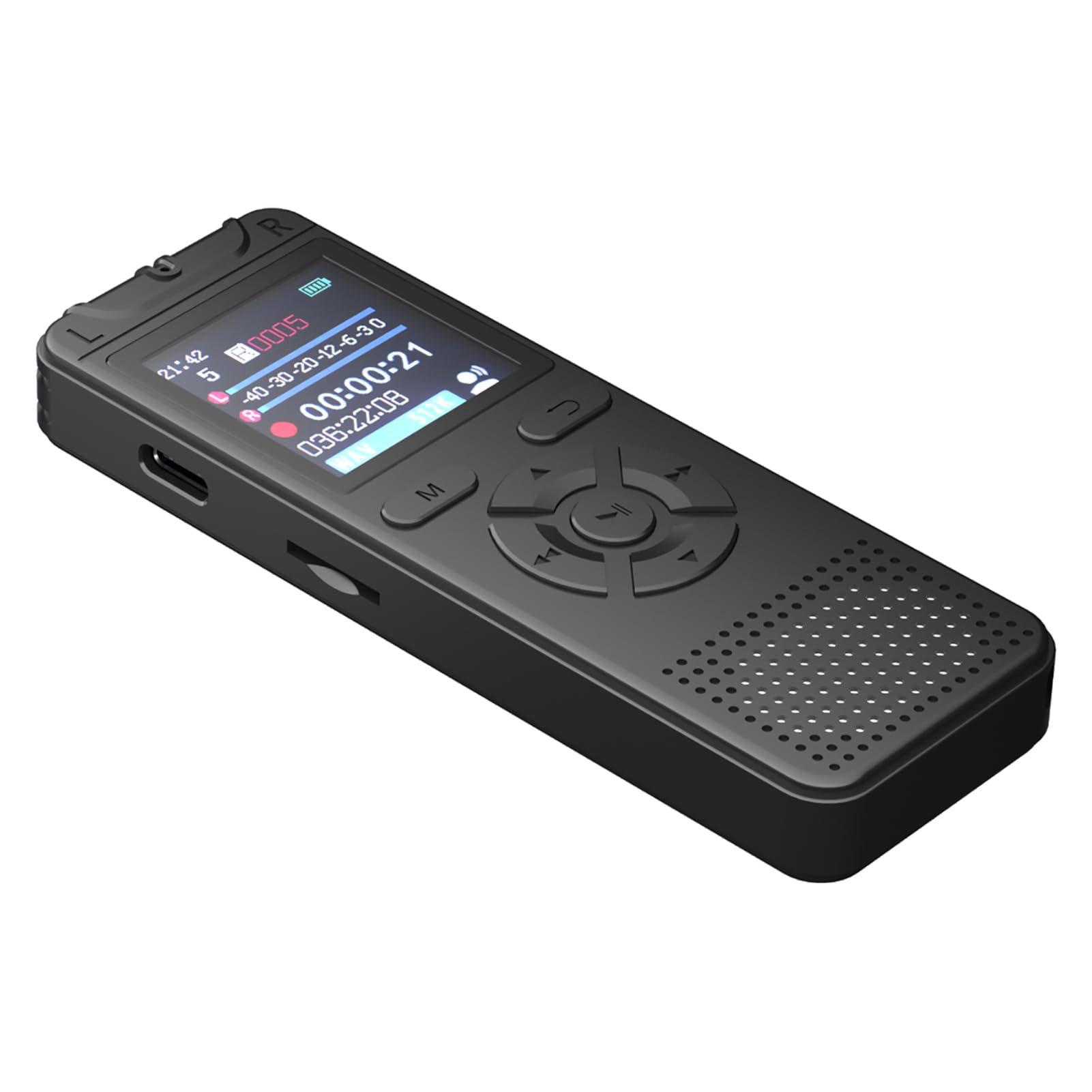ZASCHMOY Portable Meeting Voice Recorder Audio Recording Device with 1.44 Inch Screen and 50 Hours Battery Life for Students Professionals (Black)