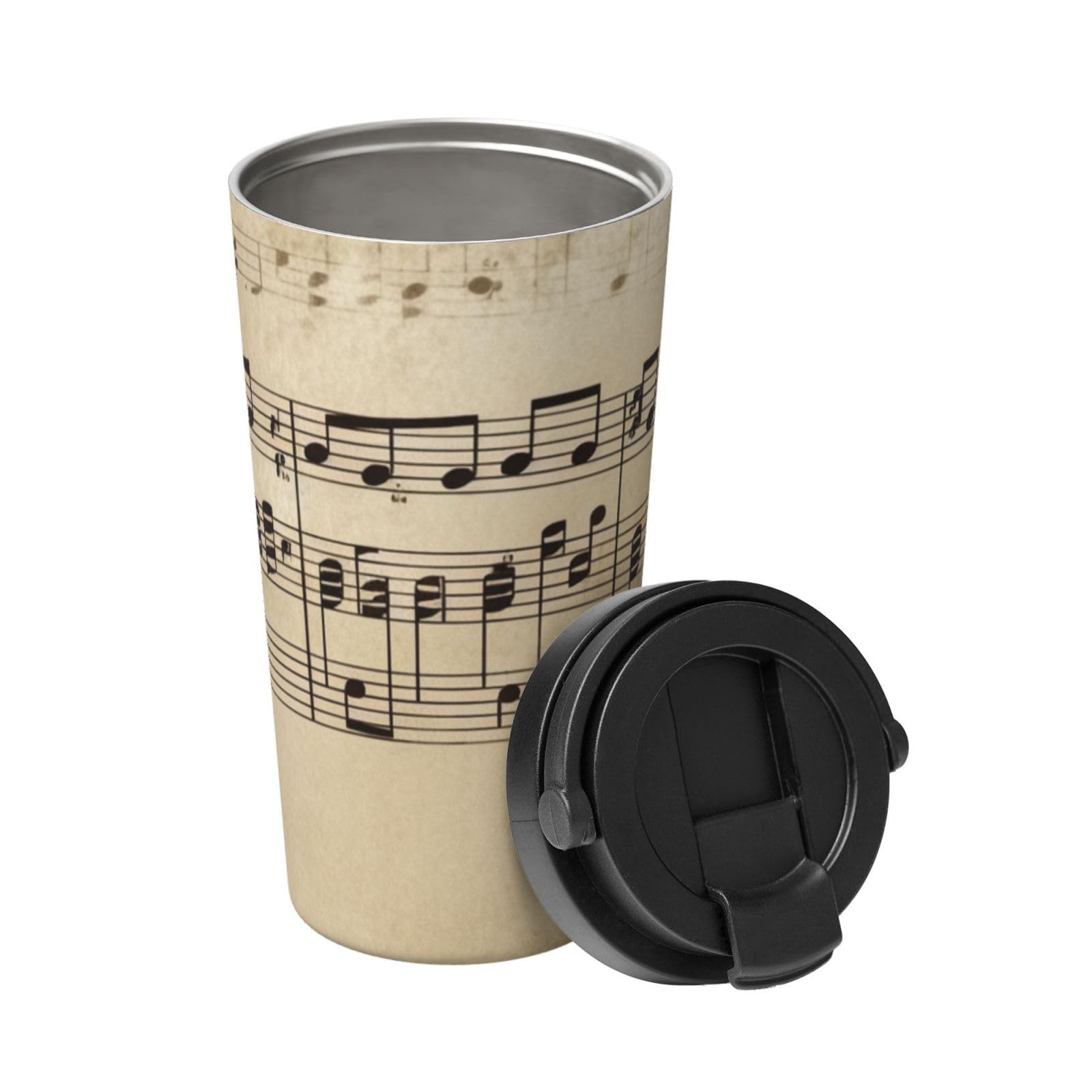 Mug isotherme voyage notes de musique pour savourer votre café chaud au bureau ou en voiture