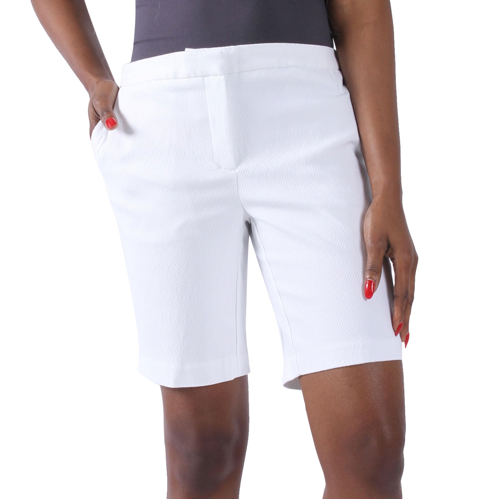 KELLY KLARK Women's Golf Shorts, 9" Stretch Casual Elegant Knee Length Hiking Shorts with Pockets for Walking Workout