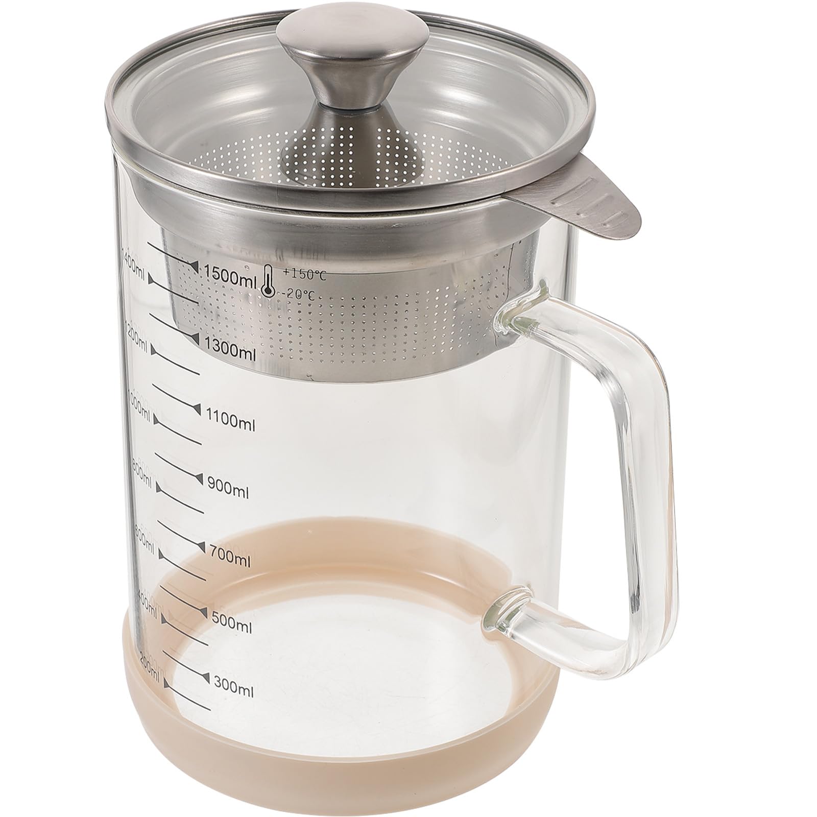 Récipient lait de soja 1500ml en verre borosilicaté avec passoire fine cuisine