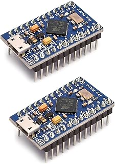 Pro Micro Dev Board with Arduino Leonardo Bootloader, ATmega32U4 5V 16MHz, Pre-Soldered Headers, Micro-USB Interface (2PCS)