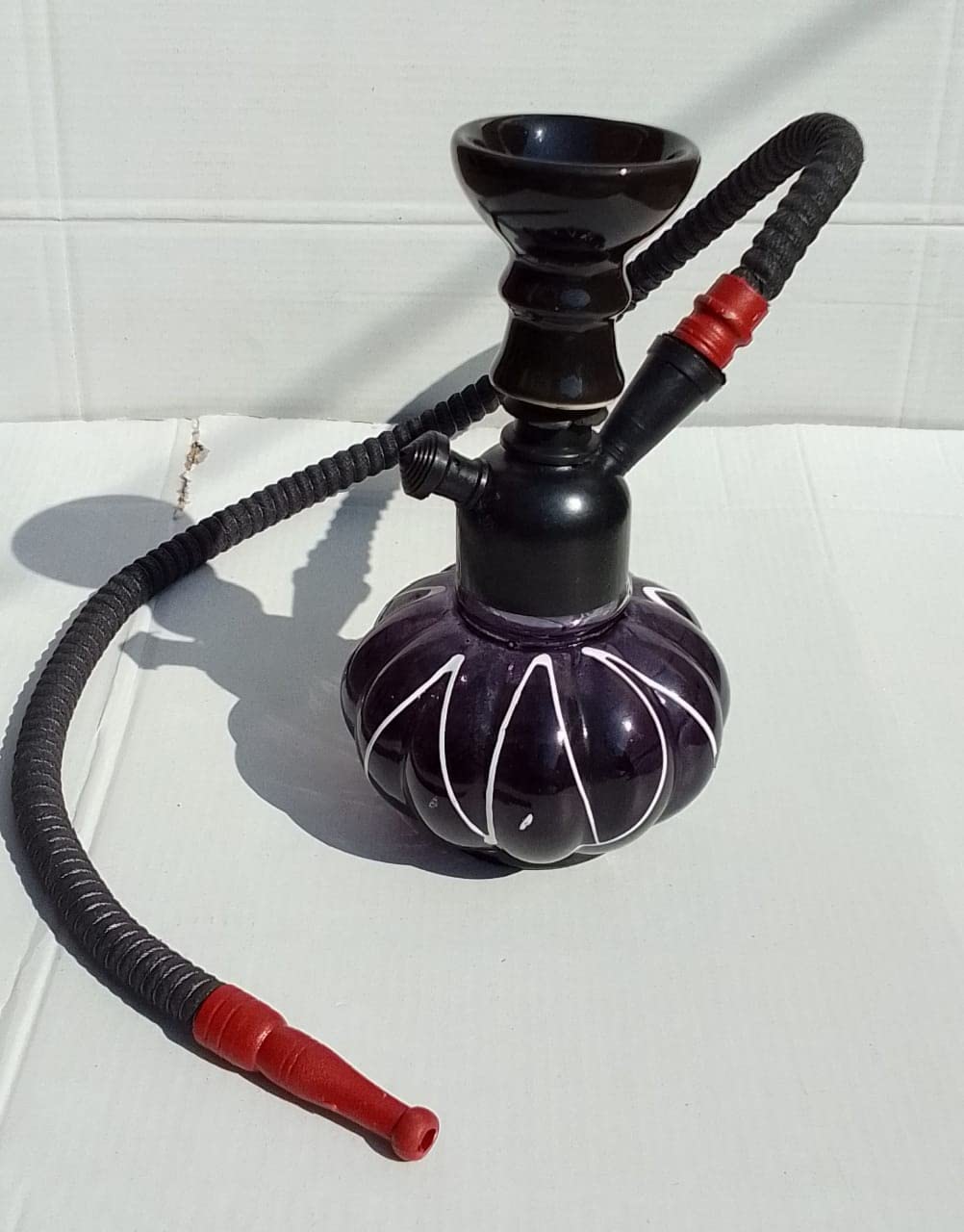 MIRZA ELEVATION Glass black Hookah (8")