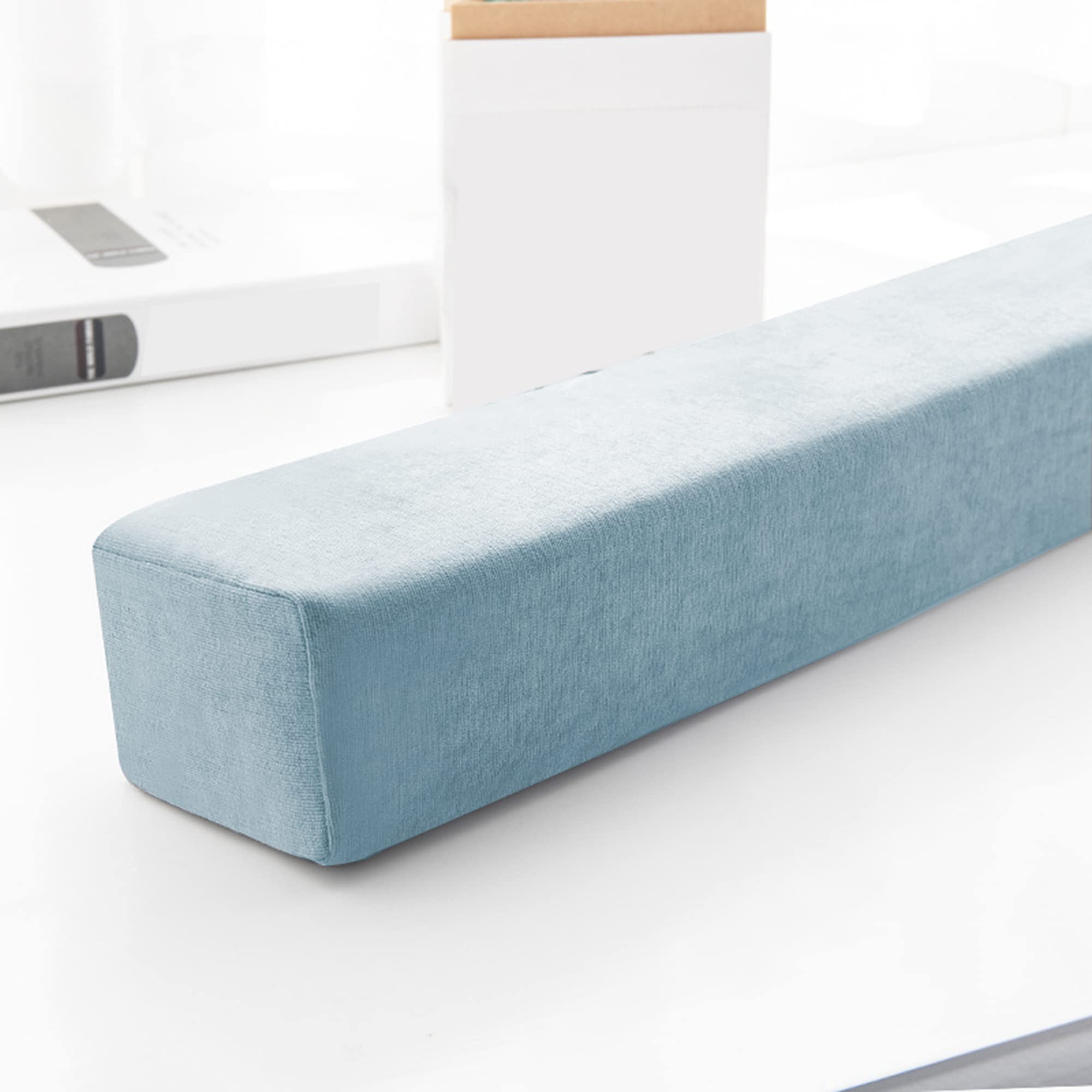 XIEMINLE Sofa Bolster Armrest Cushion, Headboard Pillow Bed Bridge Twin to Single/Double/King Bed, Long Bed Sofa Gap Filler, Removable Armrest Pillow for Hotel,150 * 10 * 15cm,Blue1