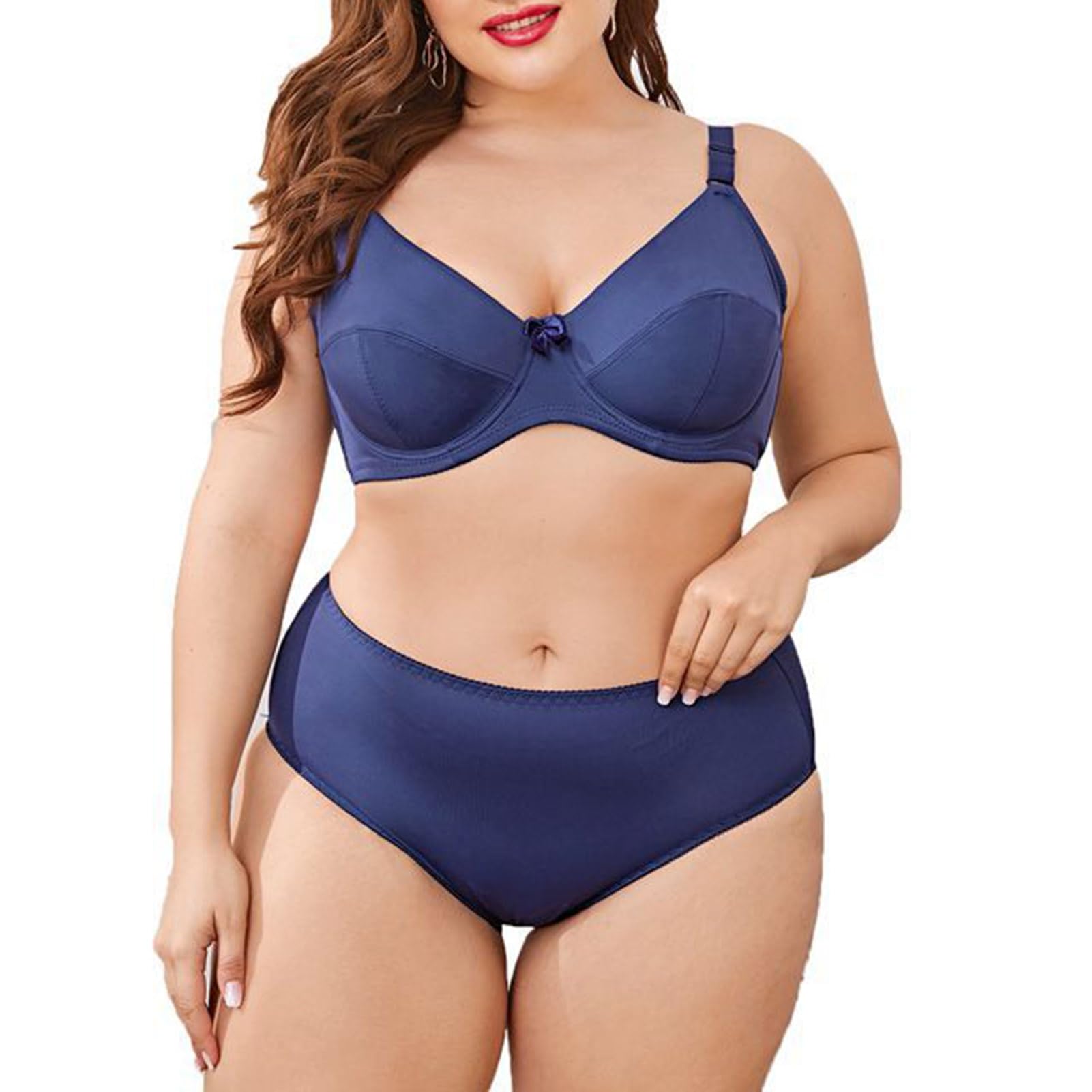 Fxwtich Women's Dark Blue Sports Bras Workout Sports Bras 1 Set Set Comfortable Breathable, 3X-Large