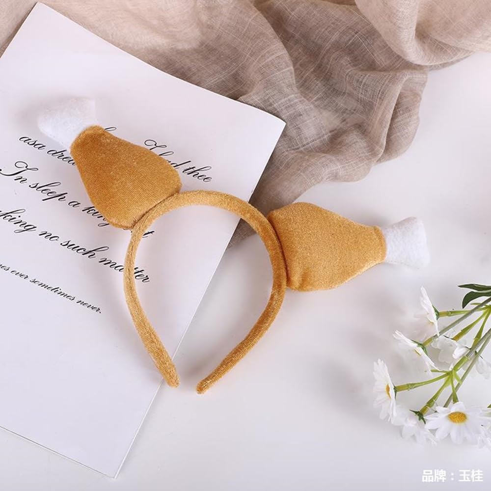 Wgudzpj Turkey Leg Headband Chicken Drumsticks Headbands for Thanksgiving Halloween Party