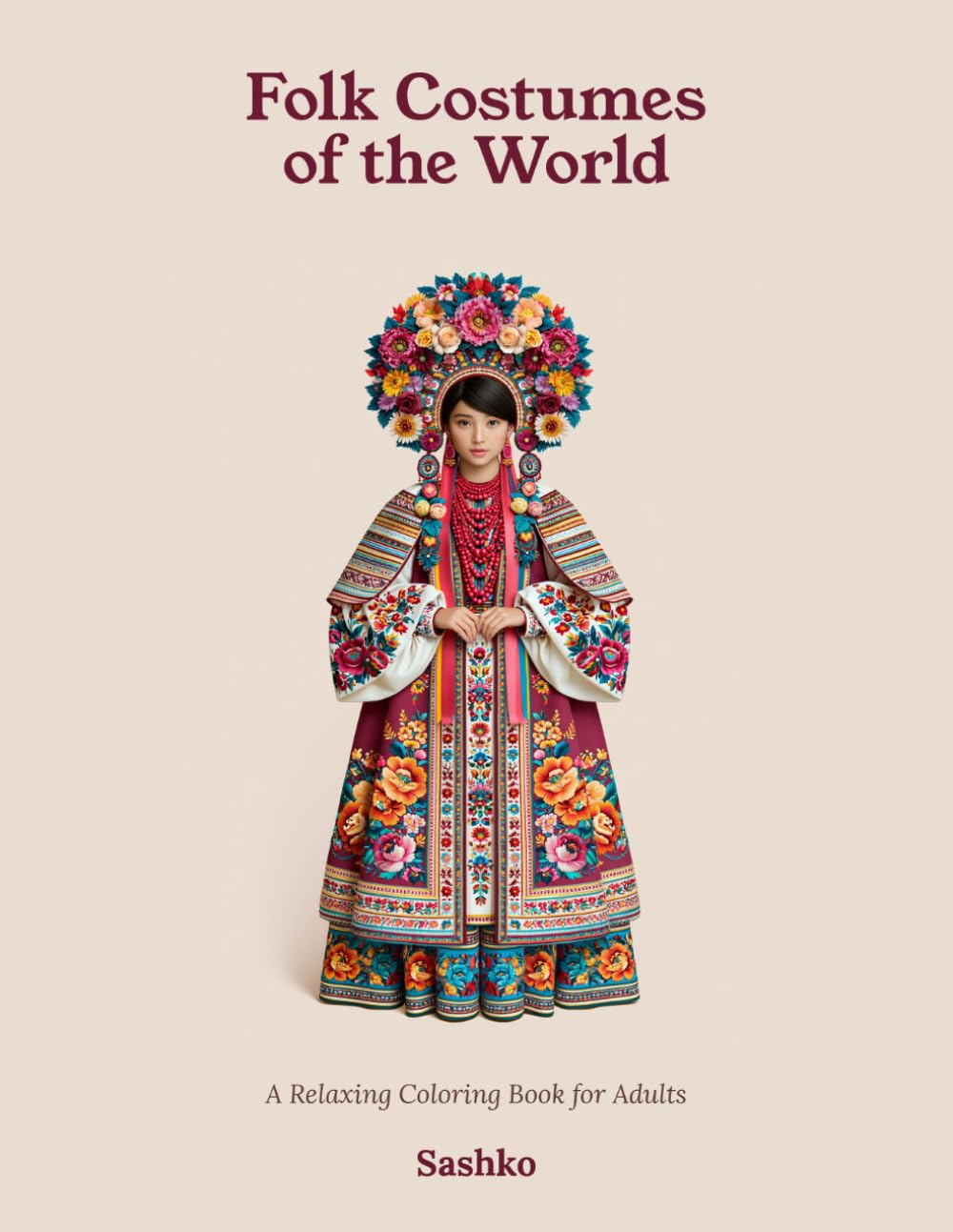 Folk Costumes of the World: A Relaxing Coloring Book for Adults with 26 Traditional Folk Costumes and Cultural Dress Designs from Around the World
