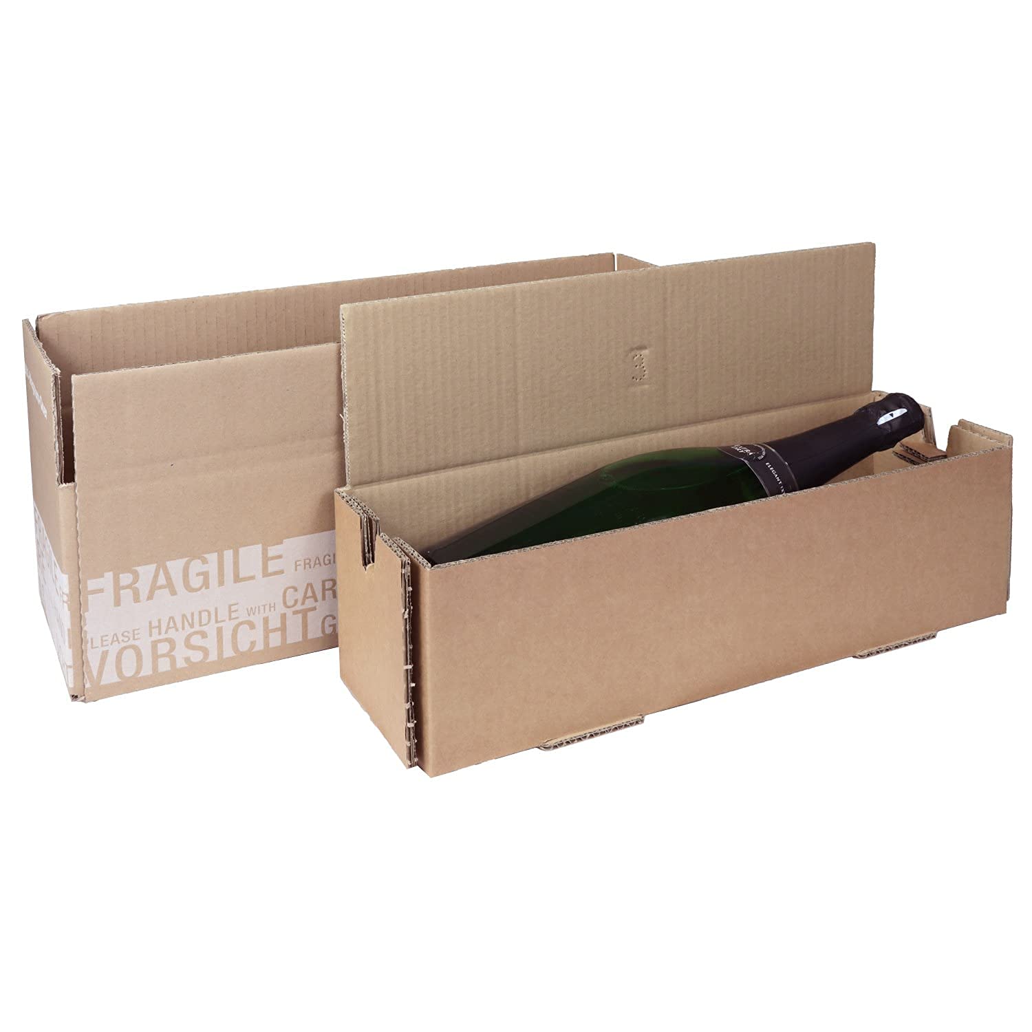 20 Cartons D'Expédition Pour 1 Bouteille De Vin - Double Cannelure, Certifiés PTZ DHL, Pour Envoi Sécurisé