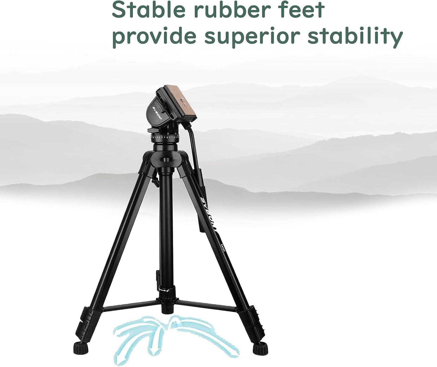 SVBONY SV406P 20-60x80 Angled Spotting Scopes Bundle with SVBONY SA402 Fluid Head Aluminum Travel Tripod