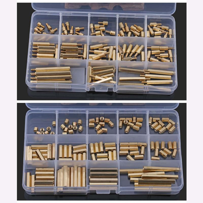 40 Pieces M6 Brass Standoff Screws Single end Female Threaded Studs Hex Spacer Standoffs PCB Motherboard Hexagonal Pillar Assortment Kit