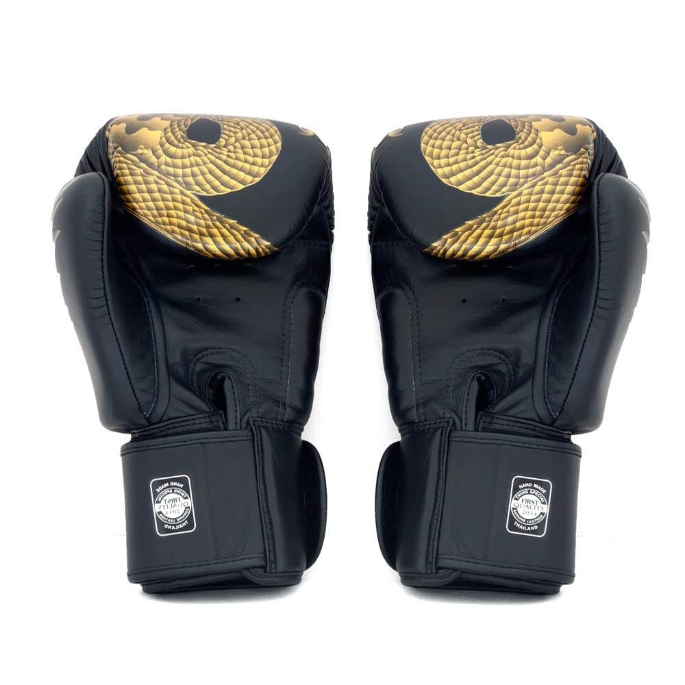 Twins Boxing Muay Thai Training Sparring Gloves (Dragon Gold,10 oz