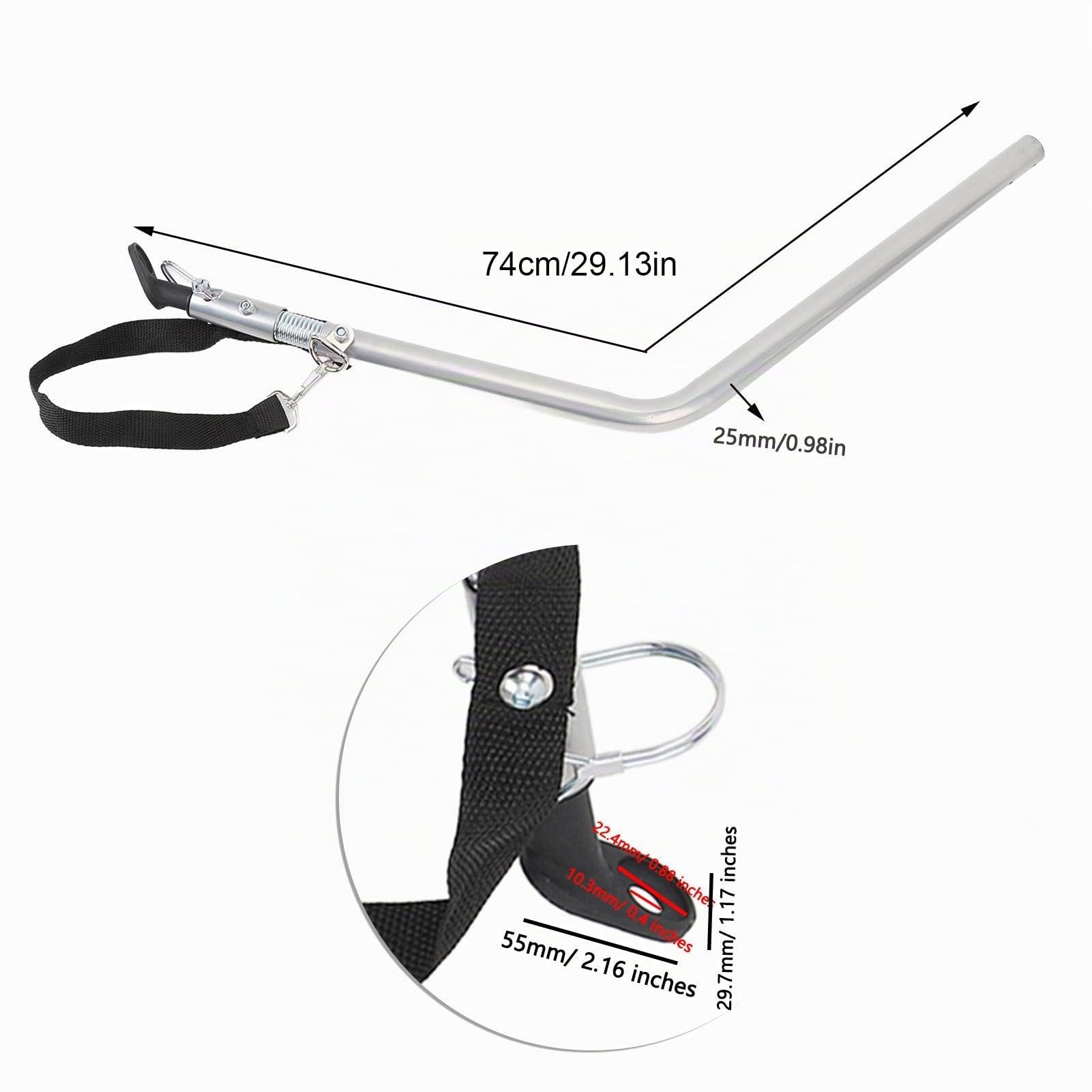 Fahrradanhänger-Kupplung, 740 mm Stahl-Fahrradanhänger-Kupplungsadapter mit oxidationsbeständiger Lackierung, universeller Verbindungsstecker für Kinderwagen und Tieranhänger