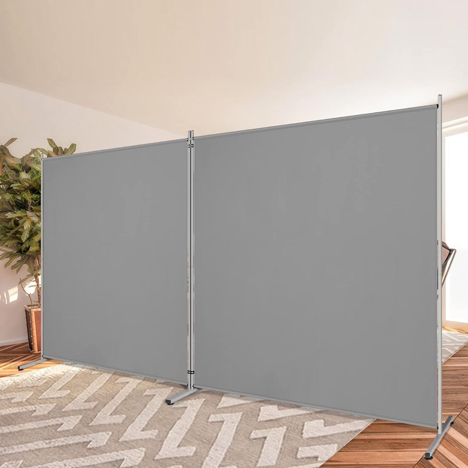 Rantila 2 Large Panels Room Divider,Portable Office Divider,Convenient Movable,Folding Partition