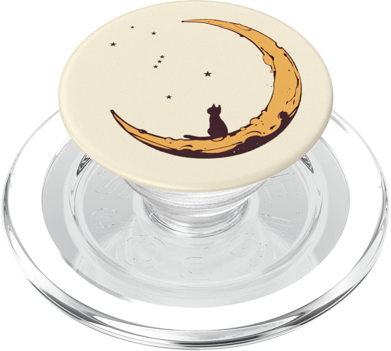 Star Watcher Orion Constellation Watching Cat Crescent Moon PopSockets PopGrip for MagSafe