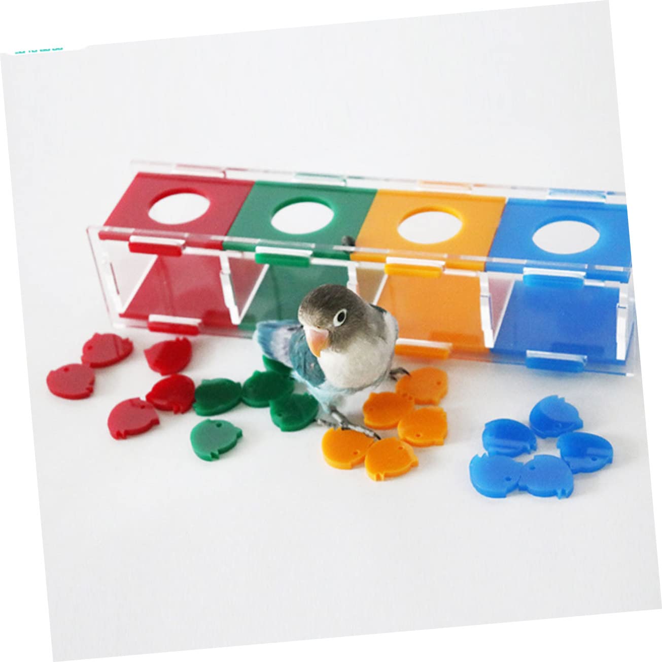 FRCOLOR Caja de 3 Juguetes para Loro, Juguete de Escritorio, de Desarrollo, para Masticar, para educar Mascotas, para cacatúas, s para Masticar