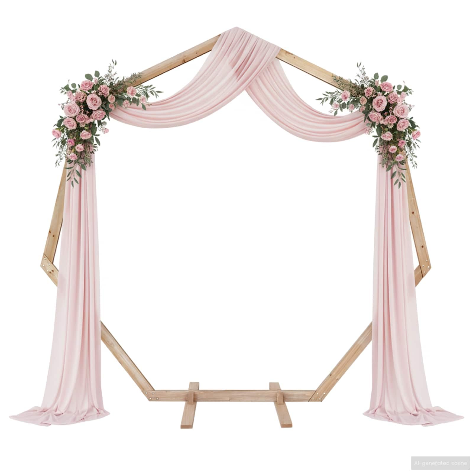 Hochzeitsbogen Hellbraun 221 x 92 x 216 cm Massivholz Kiefer Garten Pergola Rankhilfe Sichtschutz für Outdoor Events