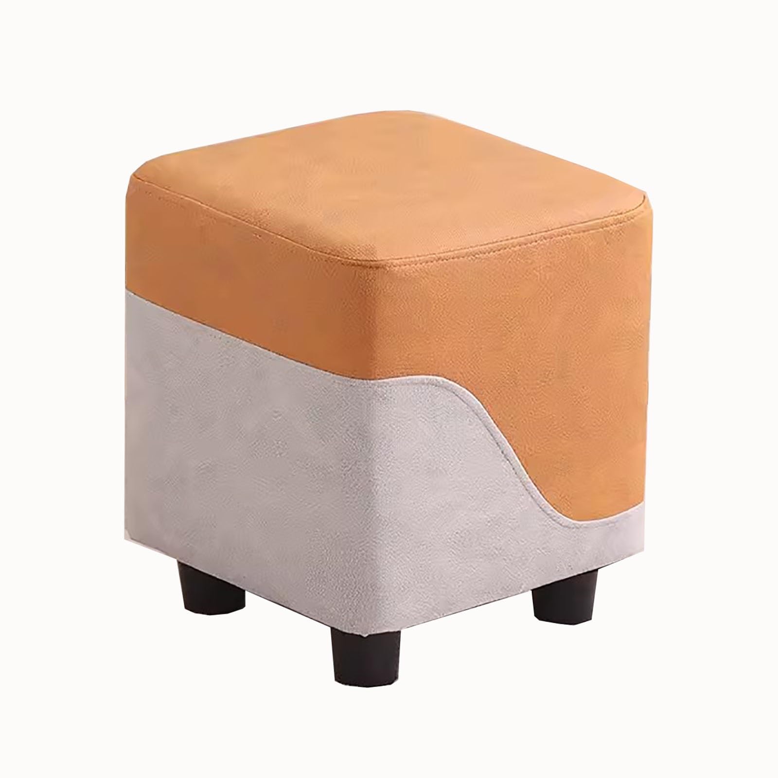 Marchepied rembourré en tissu technique avec pieds en bois