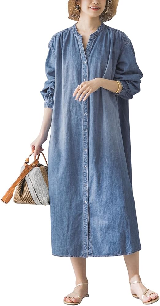 Amazon Co Jp アーバンリサーチ ワンピース ドレス ボリュームスリーブライトデニムワンピース レディース Ur14 26x002 Blue 38 服 ファッション小物