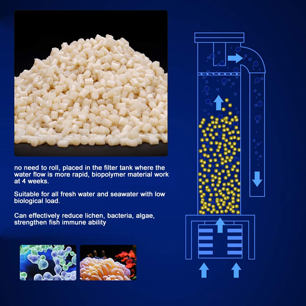 Agua de Mar NO3 PO4 Filtro Biodegradación Gránulo Bola Biológica Material de Filtración para Acuario Pecera 200ml