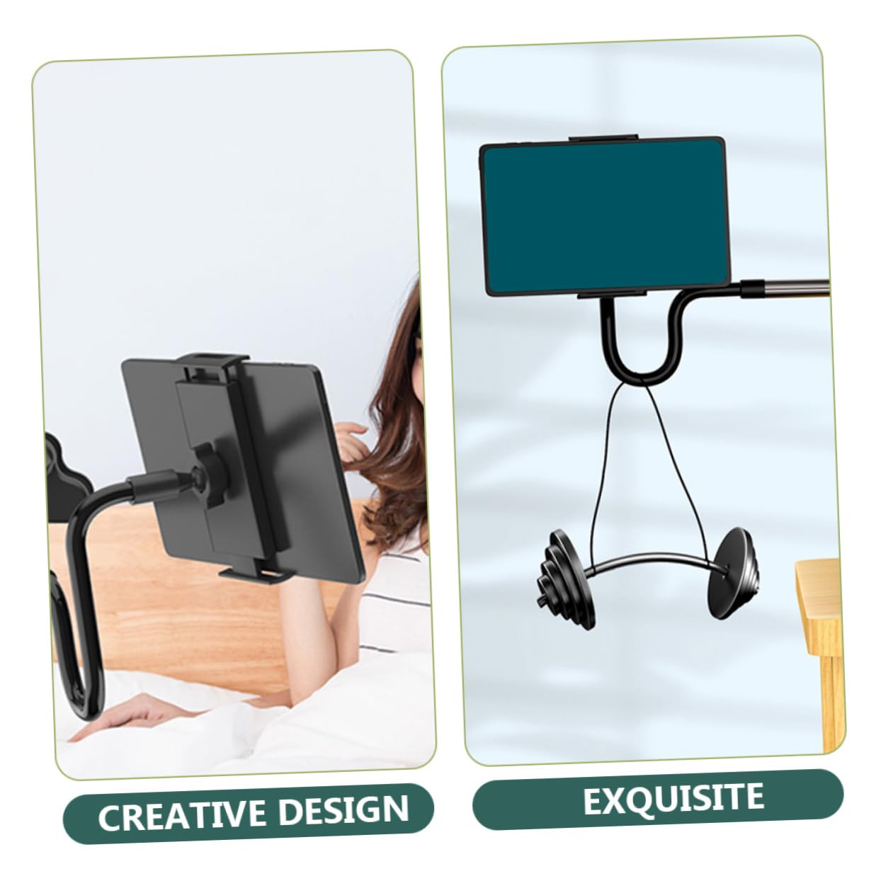 Supporto per Telefono da Scrivania Rotazione 360° Nero | Abs, Pc, Lega di Alluminio e Silicone, Apertura 120-255mm, Morsetto 0-75mm