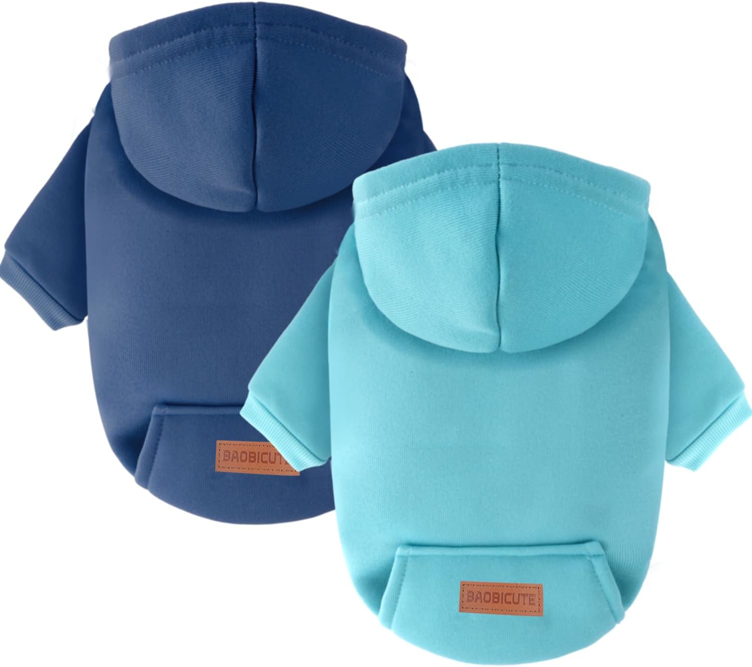 2 Pack Dog Hoodie Warm Hood Dog Sweater Cold Weather Small Dogs Sweatshirt Comfort Pet Clothes for Small Medium Dogs with Pockets Cats Chihuahua Clothes for Male Female Girl Boy Sporty Daily Wear Navy+Blue XS (Back: 8.66",Chest: 14.1")