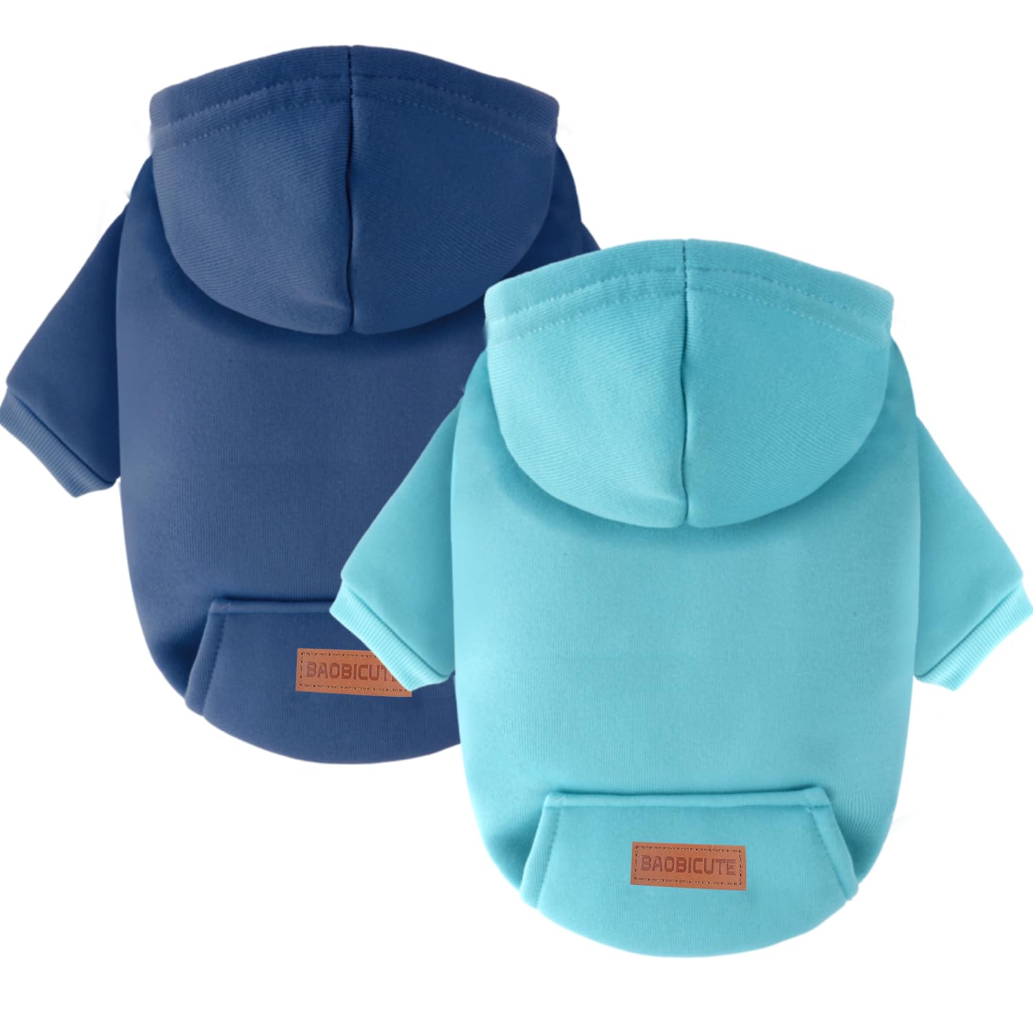 2 Pack Dog Hoodie Warm Hood Dog Sweater Cold Weather Small Dogs Sweatshirt Comfort Pet Clothes for Small Medium Dogs with Pockets Chihuahua Clothes for Male Female Girl Boy Sporty Daily Wear