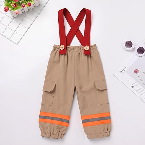Miniatura 10 de IBAKOM Disfraz de Halloween para bebé, astronauta, bombero pirata, pantalón con tirantes, para niños, disfraz de cosplay