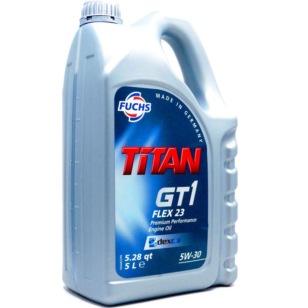 FUCHS Aceite de motor 5W-30 TITAN ACEA C2 ACEA C3 API SN GT1 Flex C23 5L Compatible con VW Polo V Hatchback 6R1, 6C1 Golf 7 Hatchback 5G1, BQ1, BE1, BE2, OPEL Corsa D Hatchback S07, BMW 5 Touring F11