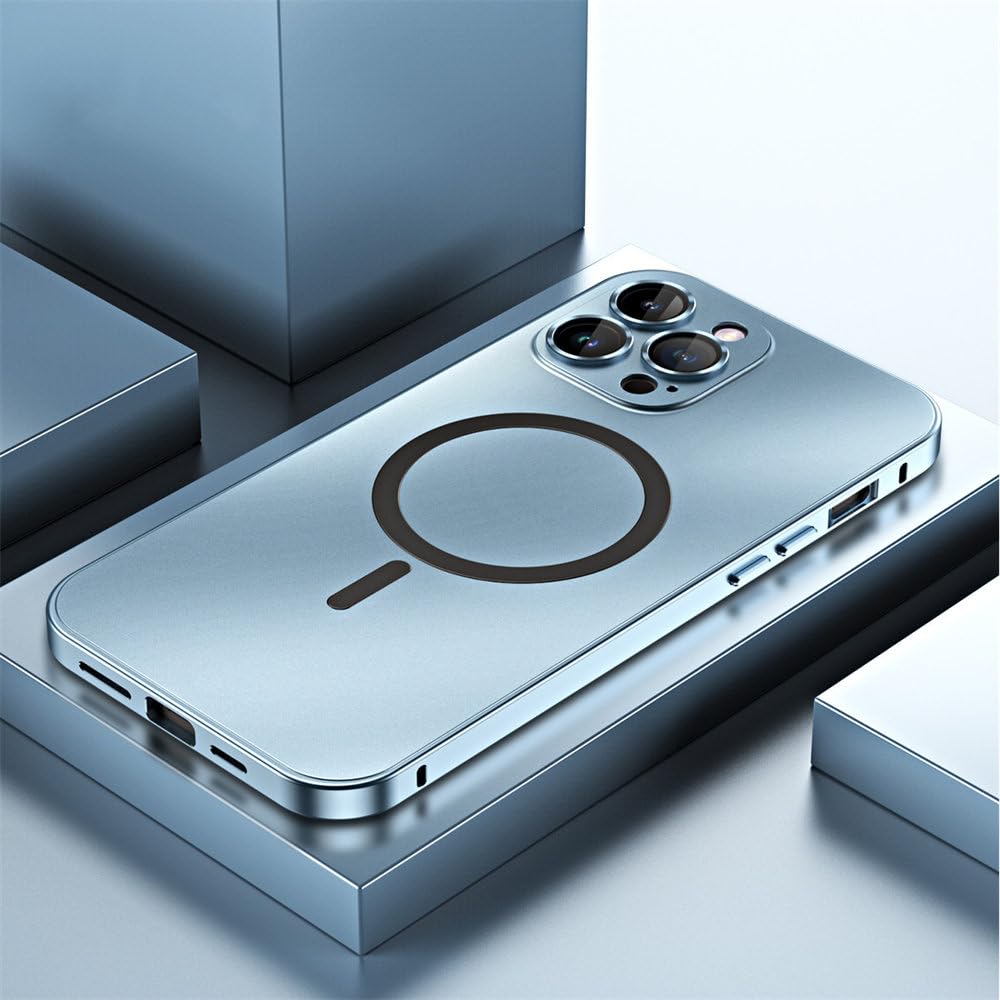 Aluminum Metal Frame Magnetic Case for iPhone 12 13 14 15 16 Pro Max 14 15 16 Plus
