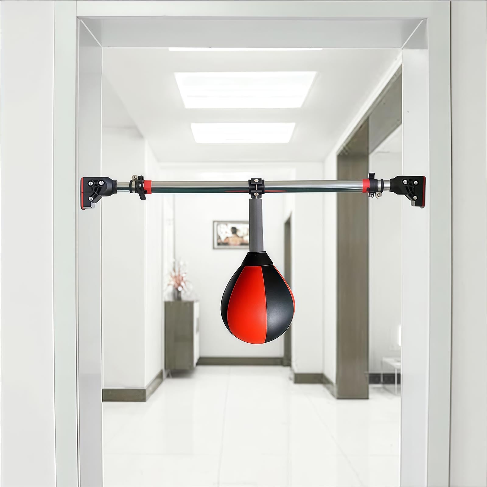 Box-Speedball – worek bokserski ze skóry z nadmuchiwaną piłką reakcyjną – przenośny przyrząd treningowy dla dorosłych – idealny do domu lub studia fitness