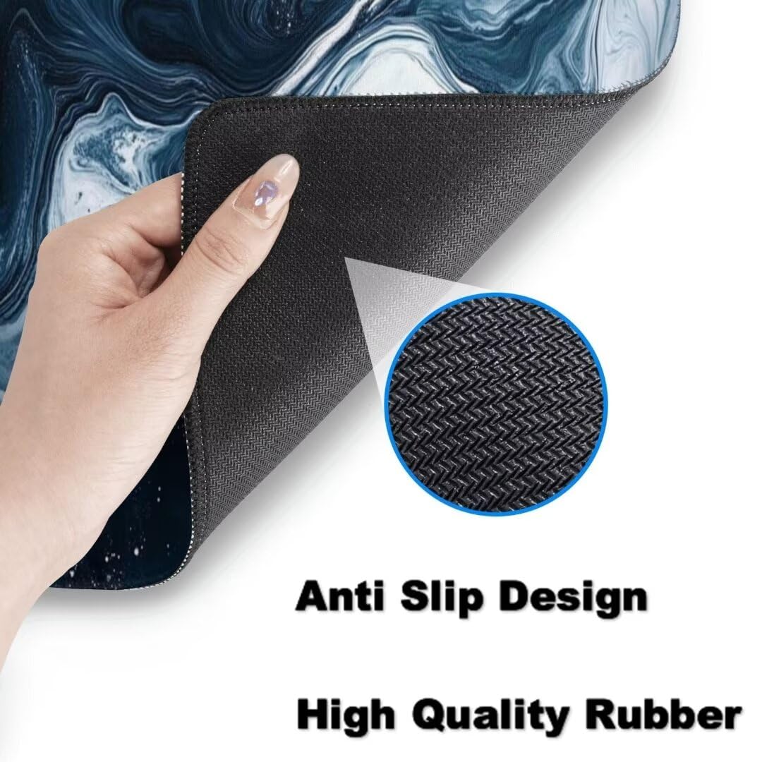 Tappetino Mouse Nero Tappetino Mouse XXL 1200 x 600 mm, Marmo Tappetino Scrivania con Base In Gomma Antiscivolo, Tappetino Mouse Gaming Impermeabile Mouse Pad, Maggiore Precisione e Velocità qw540