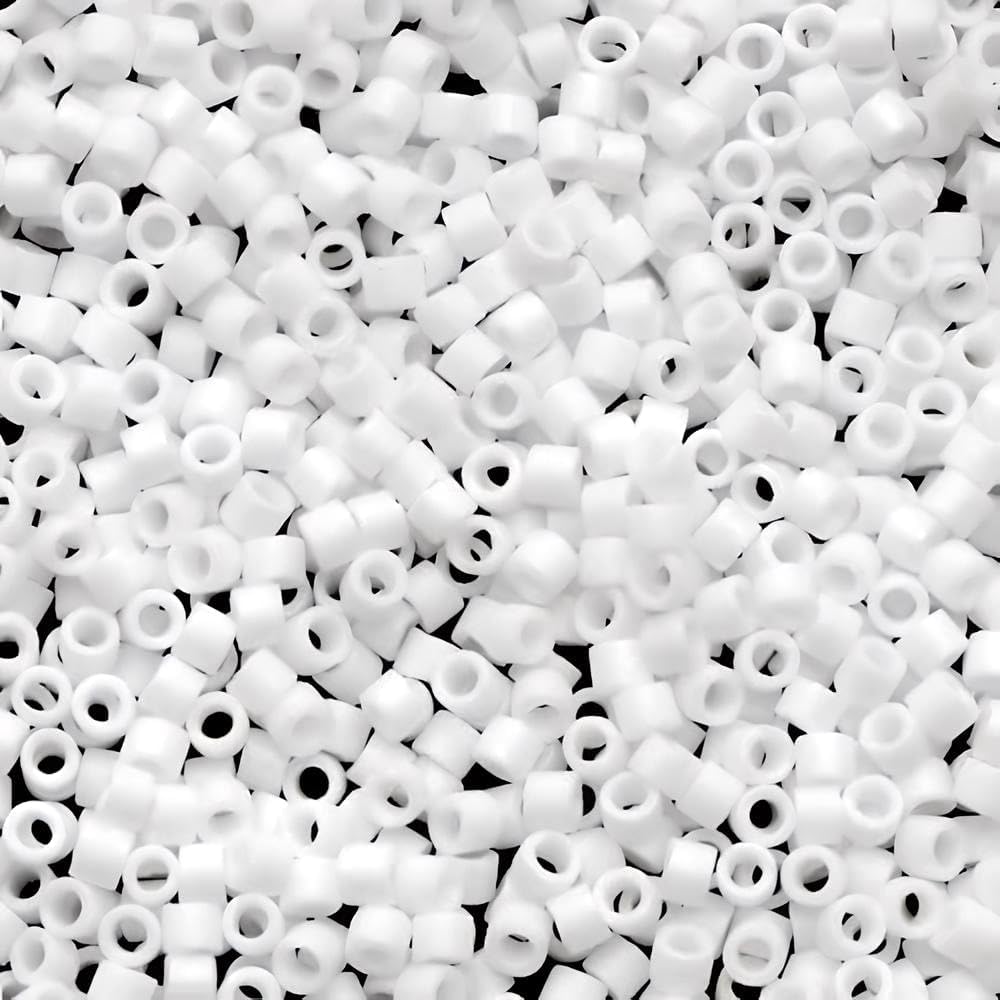 Matte White, 50 Grams Bulk, Miyuki Delica Seed Beads, Size 11/0, DB351