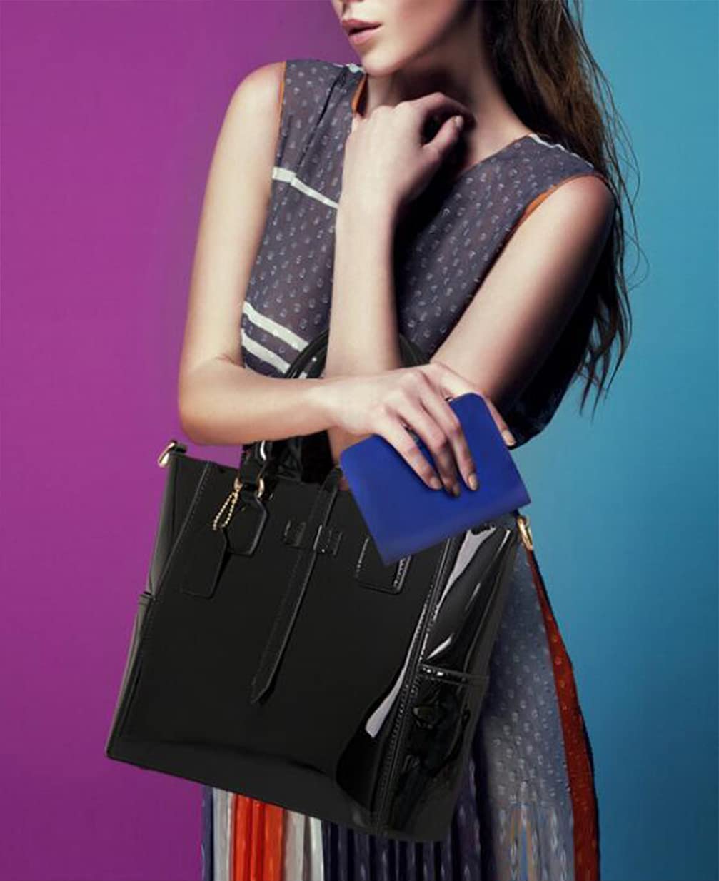 YAQUNICER, Bolsos de Mujer Gran Capacidad Charol Moda, 3 uds Bolso mano bandolera mochila, Cremallera Carteras y clutches