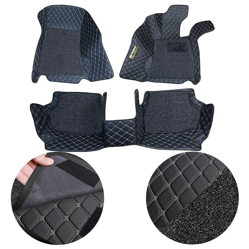 Image of 7D Car Floor Mat for Skoda Rapid | Full Black