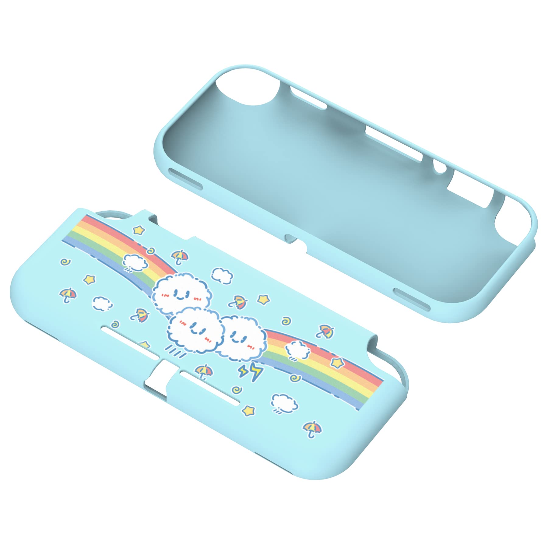 playvital Cover Custodia per Nintendo Switch Lite,Copertura Morbida TPU Protezione Accessorio per Nintendo Switch Lite Console-Arcobaleno su Nuvola