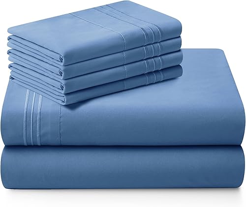 Miniatura 7 de Horbaunal Sábanas de bolsillo extra profundo, se adapta a colchones de 18 a 24 pulgadas de profundidad, juego de sábanas de microfibra de 6 piezas