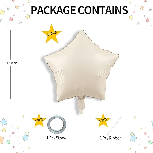 Miniatura 91 de KALOR Globos de Mylar de estrella rosa intenso de 18 pulgadas, 10 globos de helio en forma de estrella para bodas, baby shower, decoraciones de Rosa