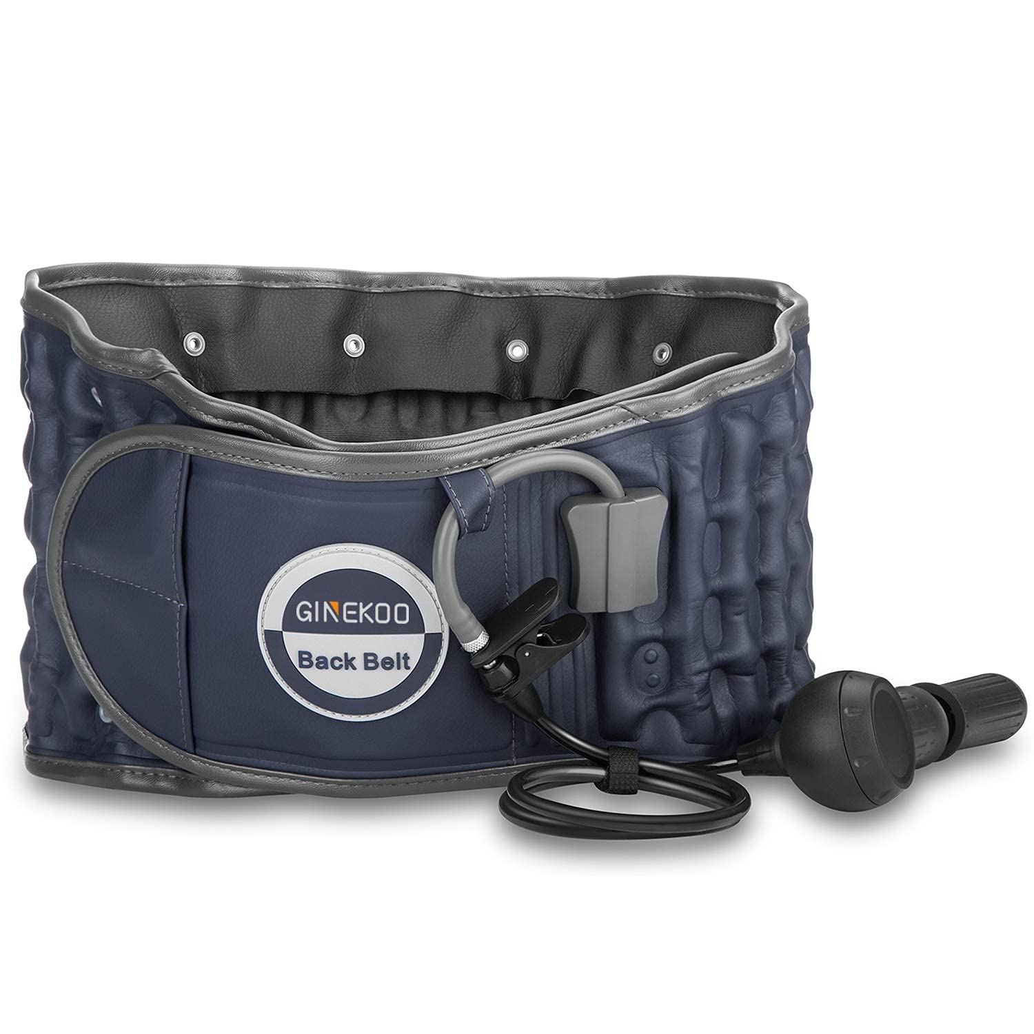 Ceinture de décompression pour le dos – Ceinture de traction à air de la colonne vertébrale pour soutien lombaire et douleurs lombaires – Ceinture de traction lombaire – Bleu (73,7 à 124,5 cm)