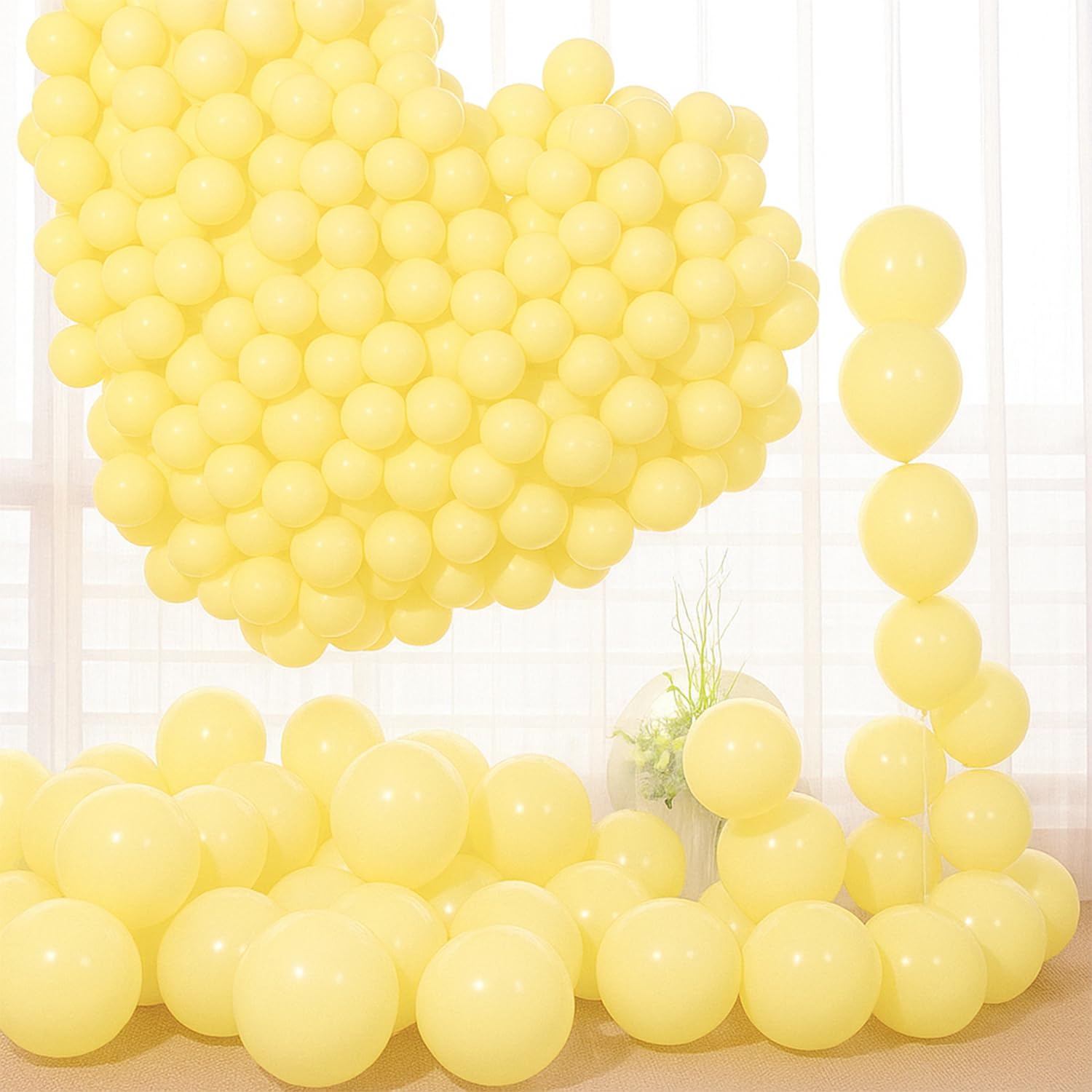 Rozi Decoration Yellow Pastel Balloons Pack of 50 Pcs | Thick Latex Pastel Colour Balloons | Yellow Balloons for Decoration, Kids Events, Baby Shower & Home Décor-image-34