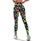 Womens High Waist Workout Leggings Printed Tummy Control Running Sports Yoga Pants
