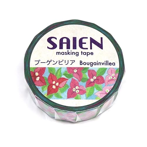 Kamiso Sangyo SAIENTR-0172 Japanese Washi Masking Tape, Made in Japan, 0.6 inches (15 mm) x 32.8 ft (10 m), Bougainvilla