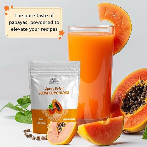 Miniatura 6 de Polvo de fruta de papaya 8.01 oz | Papaya en polvo 100% natural de 8 onzas para jugos, batidos, batidos de leche, ensaladas de frutas, libre de