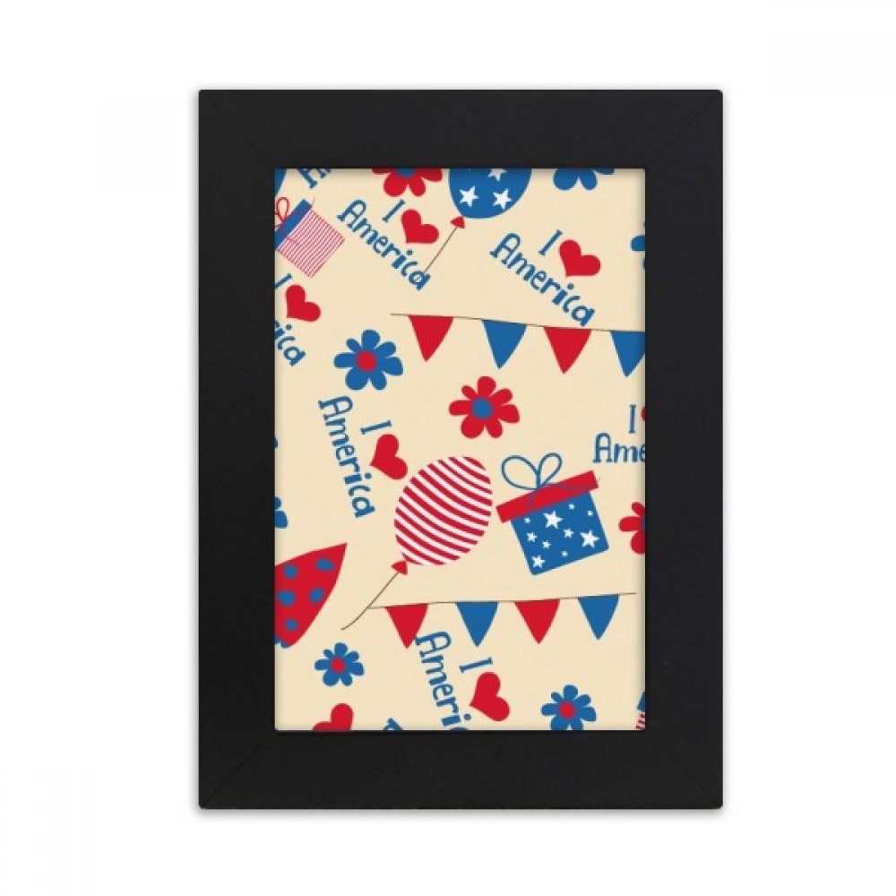 Cadre photo noir de bureau pour photo 4x6 pouces peinture motif bonbons USA