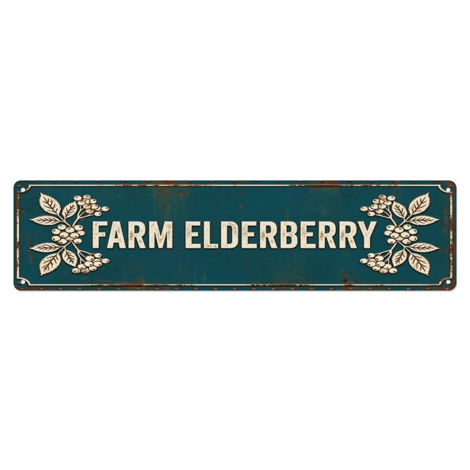 FARM ELDERBERRY Vintage Berry Rustic Farmhouse Metal Tin Sign