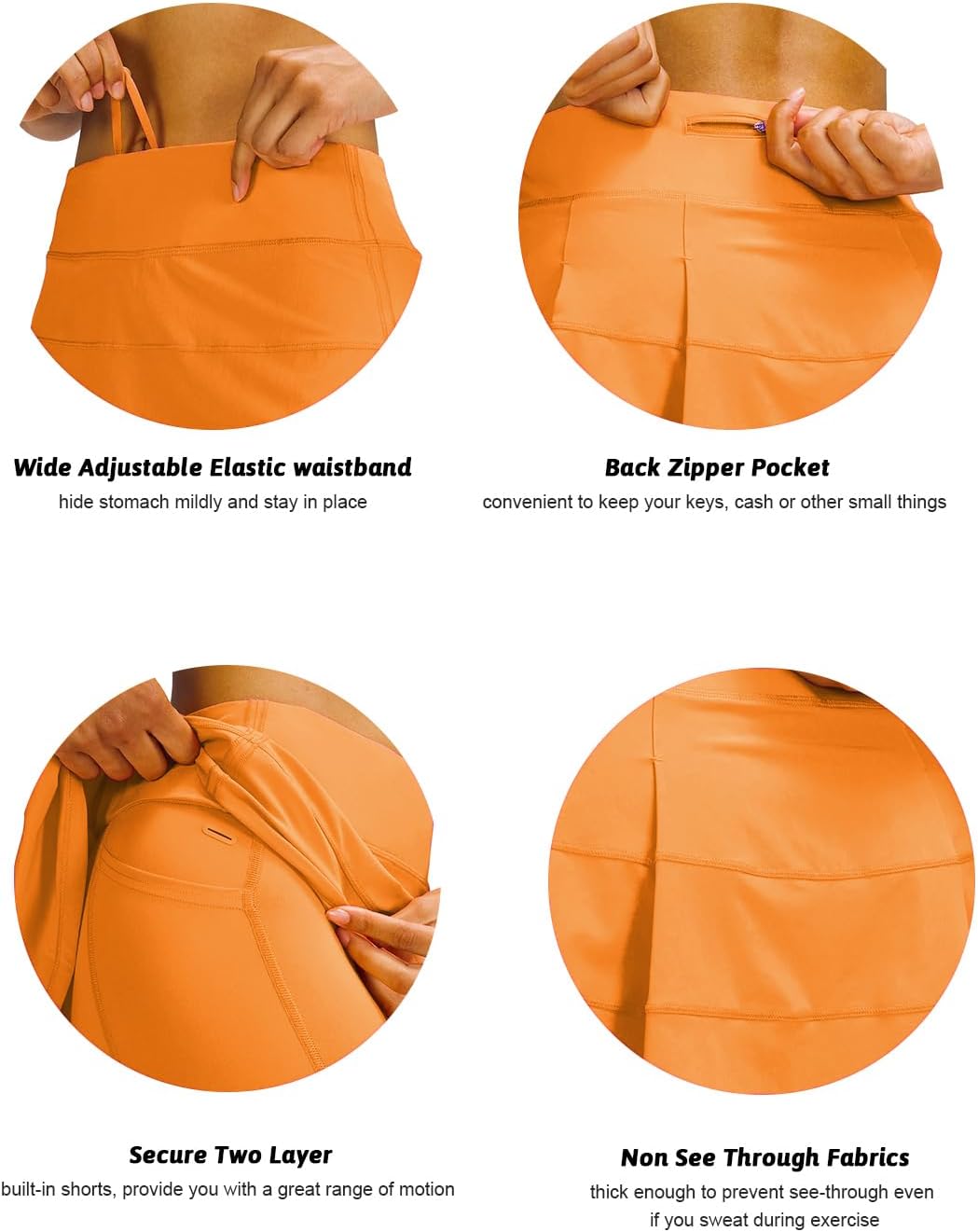 MEIVSO Women's Pleated Workout Tennis Skirts with Pockets Activewear Sports Skort Built-in Shorts - Image 6