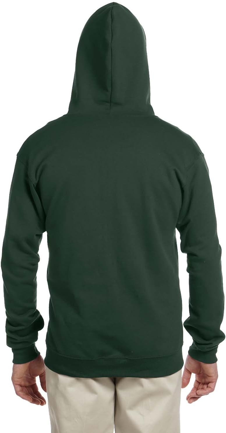 Jerzees Mens Fleece Pullover Hoodie Loose Large Forest Green