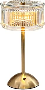 Rechargeable Table Lamp 2000mAh, Dimmable Portable LED for Patio Restaurant | touch control 3-color dimming Type-C charging flicker-free eye-caring for nightstand restaurant bar lounge patio glamping