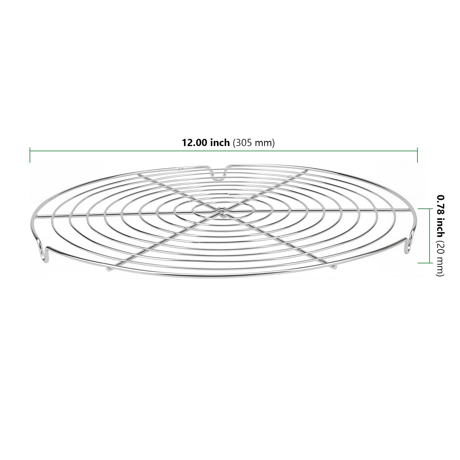 Grilles de Refroidissement pour Pâtisserie Lot de 5 - 30,5 cm Argenté Rondes Cuisson Rapide