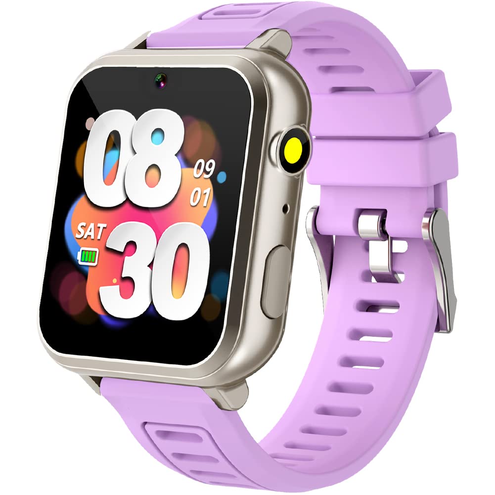 TywopKids Smartwatch for Boys Girls Age 4-12 with 24 Puzzle Game 1.54" Touchscreen Camera Video Recording Music Player Pedometer Alarm Clock Learning Educational Toys Aluminum Case Sports Band