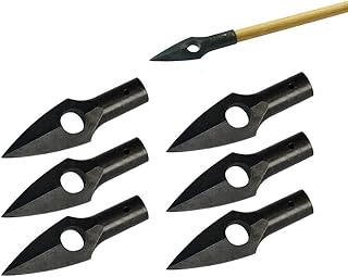 6pcs Archery Arrowheads/Arrowheads Burnished Black Hunting Arrowheads Made of Iron for Wooden Arrows Archery Archery